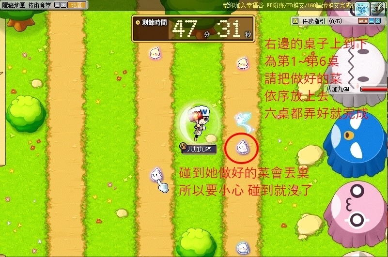 障礙物與上菜桌